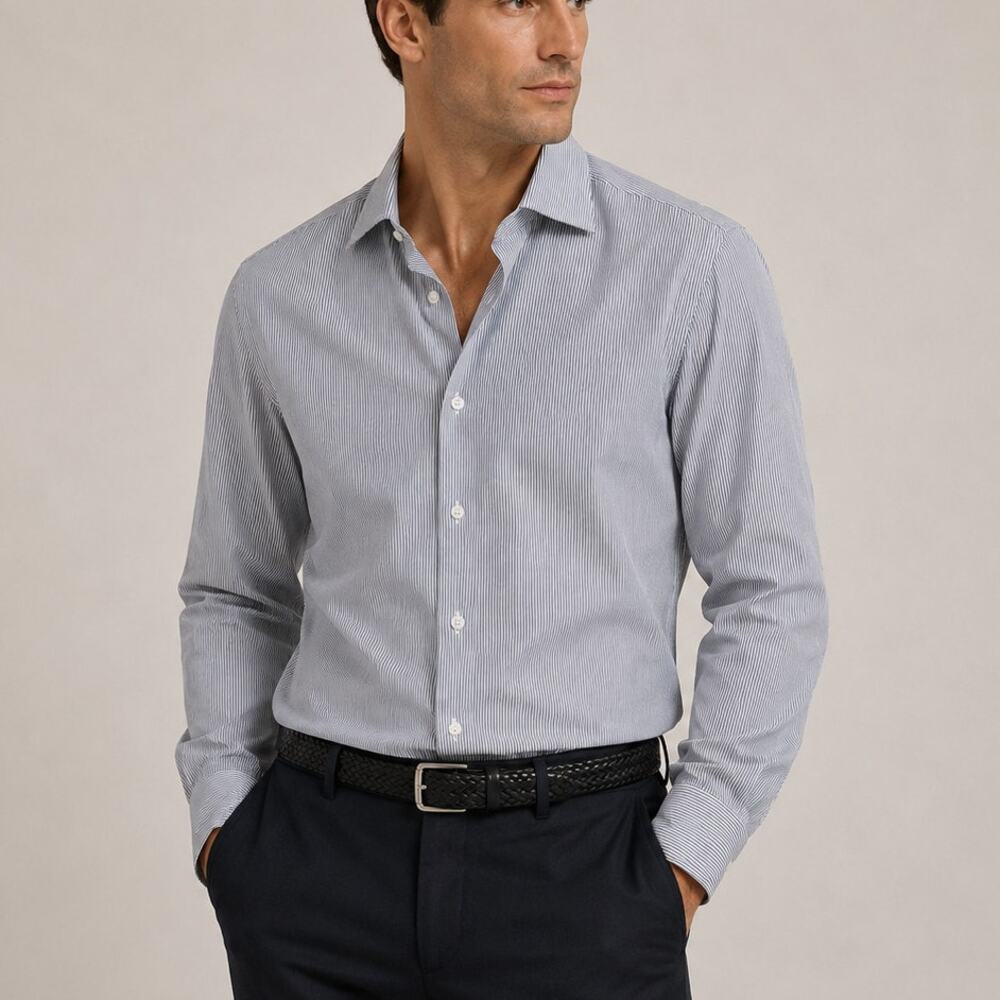 Ermenegildo Zegna Slim fit button up Shirt Striped gray size 15 3/4